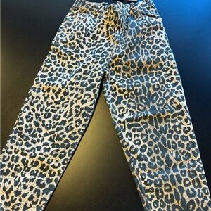 All Saints Kids Leopard Print Jeans - Black and Tan
